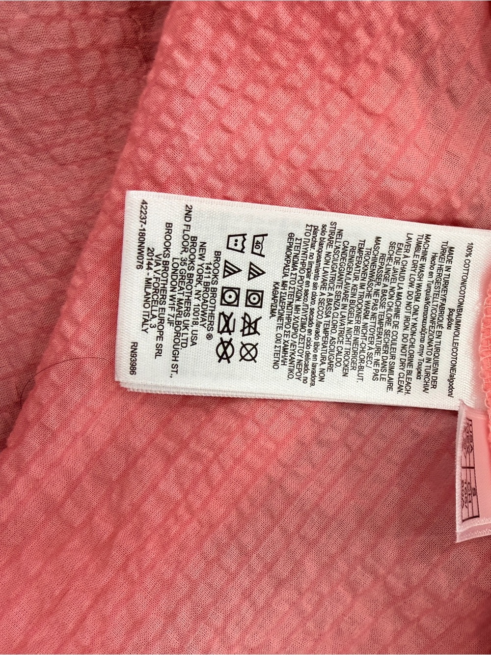 Brooks Brother Cotton Smocked Waist Cap-Sleeve Shirt Dress - Picture 6 of 7